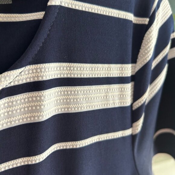 Ellen Weaver Elegant Navy and White Striped Jumpsuit M - Picture 9 of 16